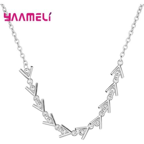 Trendy Women Collar Necklace New Hot Sale 100% 925 Sterling Silver Fishbone Design Metal Jewelry for Women/Girls Party Gift