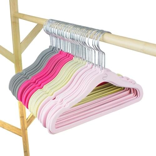 10 pcs/lot 30cm Flocking Hangers for Kids Non-slip Childrens Clothes Hanger Baby Hanger Closet Storage