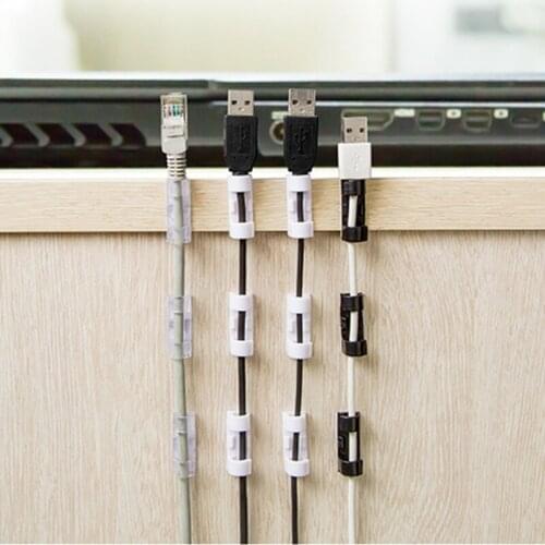 20pcs/set Table Wall Cable Organizer Clips Cable Charging Line Fixing Organizer ABS Wire Cord Holder USB Data Line Buckle