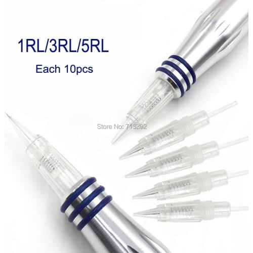 30pcs/lot 1RL 3RL 5RL Disposable 8mm Screw Cartridges Premium CHARMANT Permanent Makeup Machine Eyebrow Lips Tattoo Needles