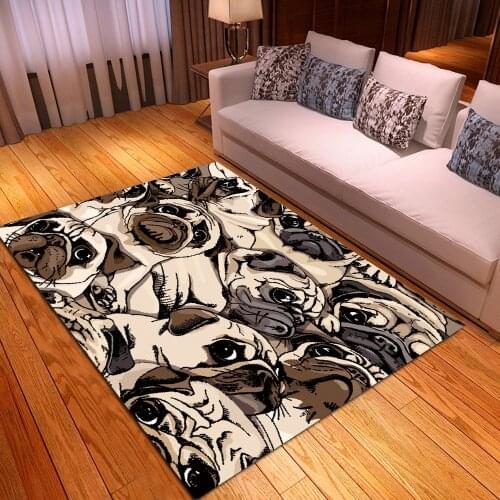 3D Print Bulldog Dogs Carpet Outdoor Door Carpet Cartoon Pug Rug Pet Animals For Bedroom Baby Play Mat Home Textile Floor Carpet