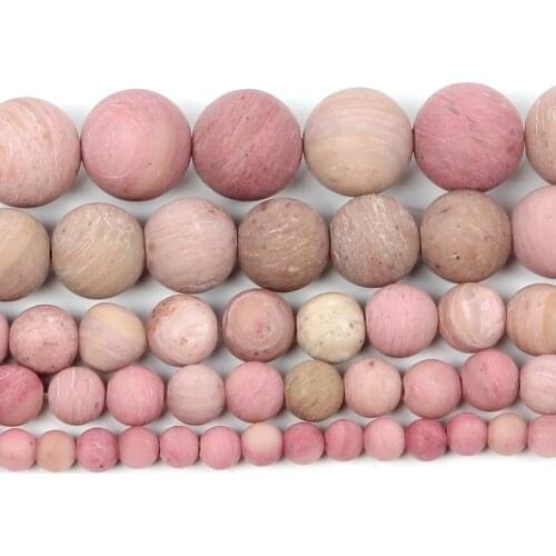4-12mm Natural Stone Bead Loose Round Frosted Red Wood Grain Stone Beads For Jewelry Making DIY Charm Bracelet Necklace Handmade