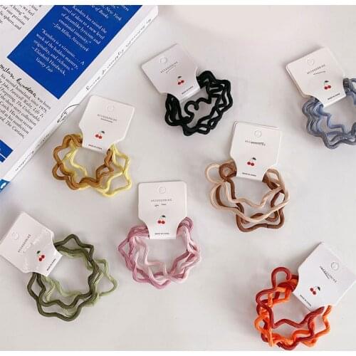 4 Pcs/Set Women Girls Colors Soft Scrunchies Elastic Hair Band Lady Lovely Solid Rubber Bands Female Hair Accessories