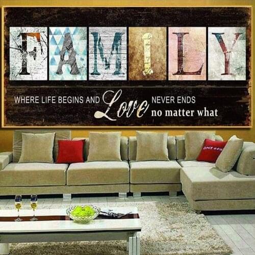 5d diy diamond Painting Family Letter Full Drill diamond embroidery Cross Stitch Mosaic Needlework Craft Kit home Decor Gift