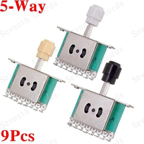 9 Pcs 8 Pin Big Round Knob ST SQ Electric Guitar 5-Way Lever Switches Switches