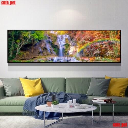 Large DIY Diamond Painting Landscape waterfall landscape Square Diamond Embroidery Sale Diamond Mosaic Full Display Home Decor