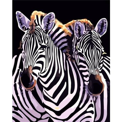 Diy Diamond Painting Animal Cross Stitch Mosaic Kits Needlework Zebra Painting Round Diamond Embroidery Wall Sticker Decorative