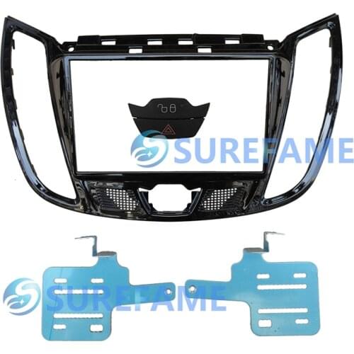 Double Din Car Fascia Kit for Ford Focus III, C-MAX CMAX, Kuga, Escape with Switch Stereo Trim Panel DVD Frame Facia Face Plate