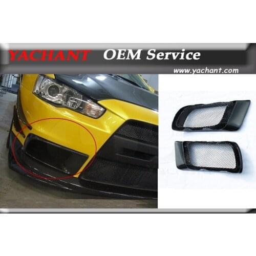 Car-Styling FRP Fiber Glass Air Ducts Fit For 2008-2010 Lancer Evolution X EVO 10 EVOX RA Style Front Bumper Side Air Duct