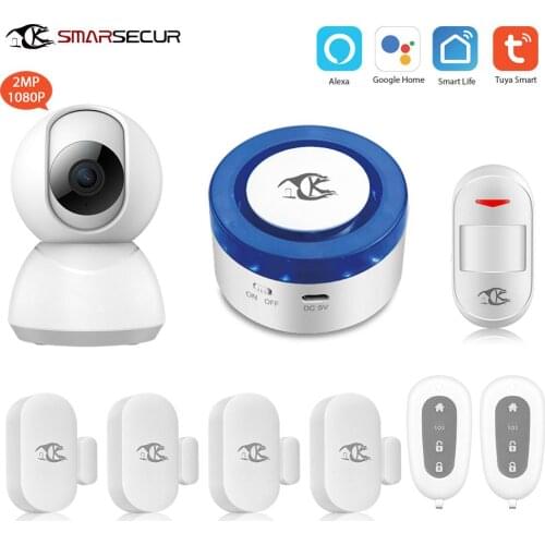 Wireless WiFi mini alarm Siren for smart life app compatible with Alexa wifi camera
