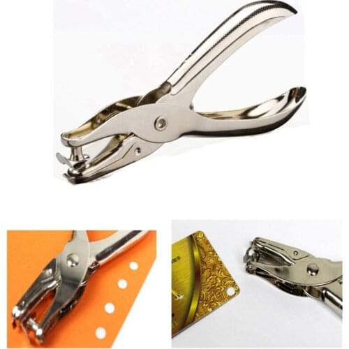 Metal Single Hole Puncher Hand Paper Punch Single Hole Scrapbooking Punches 8 Pages For Paper Craft