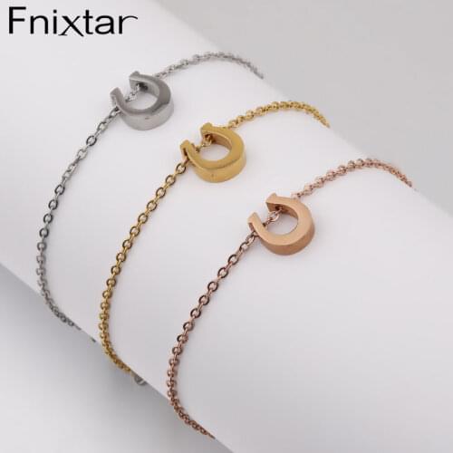 Fnixtar 20Pcs 15/18cm Resistance Ohm Bracelets With 6cm Extend Chain Mirror Polish Stainless Steel Bracelets Foot Anklet Jewelry