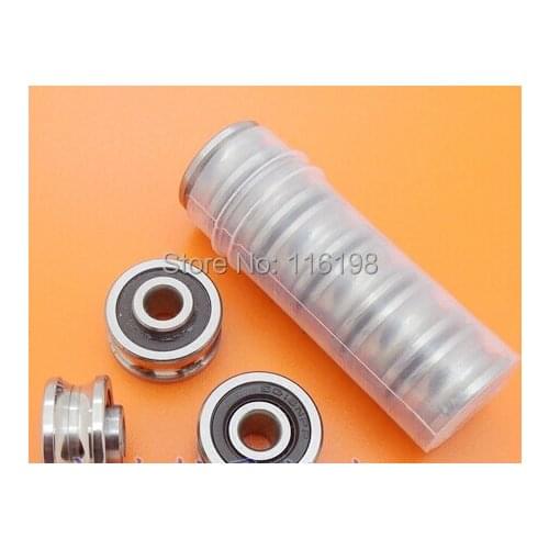 2 PCS SG15-2RS U Groove pulley ball bearings 5*17*8*9.75 mm Track guide roller bearing SG15RS V17 double row ABEC5