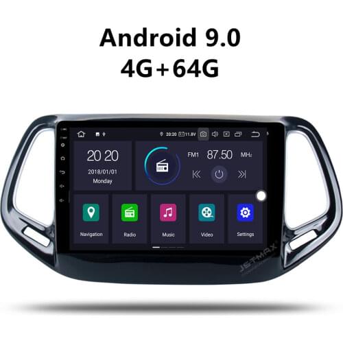 JSTMAX 9'' Android 9.0 4G + 64G ISP Screen Car DVD Radio Stereo GPS Player For Jeep Compass 2017 Auto Stereo Multimedia
