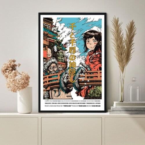 Spirited Away Miyazaki Hayao Japanese Anime Movie Poster Canvas Print Wall Painting Home Decoration ( No Frame )