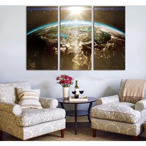 Classical World Map home decoration 5d diy diamond painting 3 pcs resin square drill full diamond embroidery Cross Stitch decor