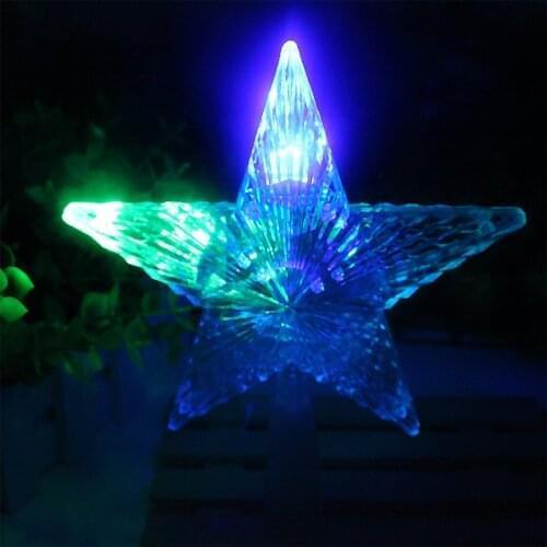 Flashing Star LED Copper Wire String Color Changing Lamp Xmas Christmas Tree Wedding Party Topper Star Decoration Light