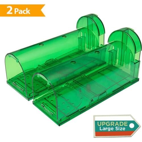 Reusable Live Mouse Trap Green Plastic MouseTrap Smart No Kill Killer Rodents Catcher Mice Rat Cage Indoor Outdoor Pest Control