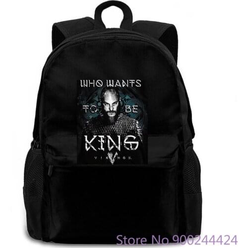Vikings Mens Who Wants Ragnar Lothbrok History TV Show Black in SM - 5 Slim Fit women men backpack laptop travel school