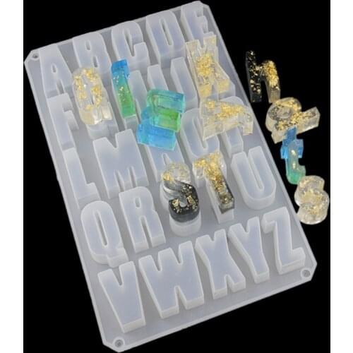 English Letter Pendant Resin Mold Kit Large Letter Silicone Casting Mold Alphabet Resin Casting Mold Art Craft Tools Kit