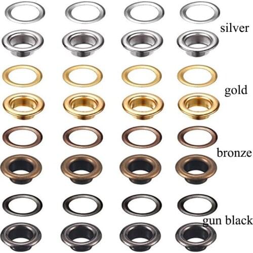 100sets 10mm Eyelet Set Metal Eyelets Buckle O Ring Metal Button Holes Garment Eye Installation Tool DIY Leather Craft Accessory