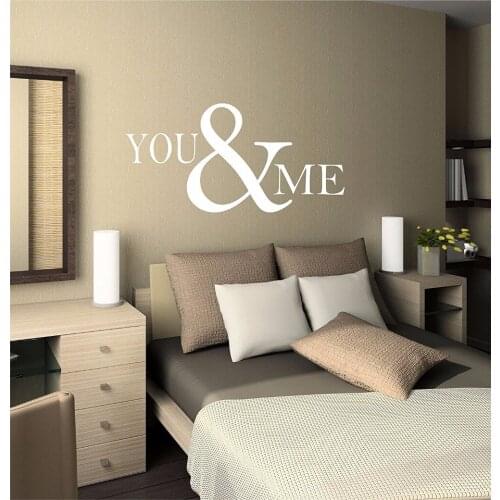 You & Me Wall Decal Romance Lover Amativeness Home Decoration Living Room Bedroom BedsideRemovable Vinyl Wall Decal Sticker B047