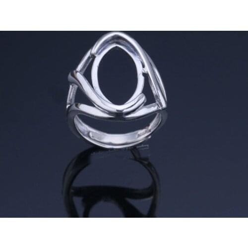 10*18mm 925 STERLING SILVER girl women Semi Mount Bases Blanks base blank Pad ring Setting wedding jewelry findings diy A2107