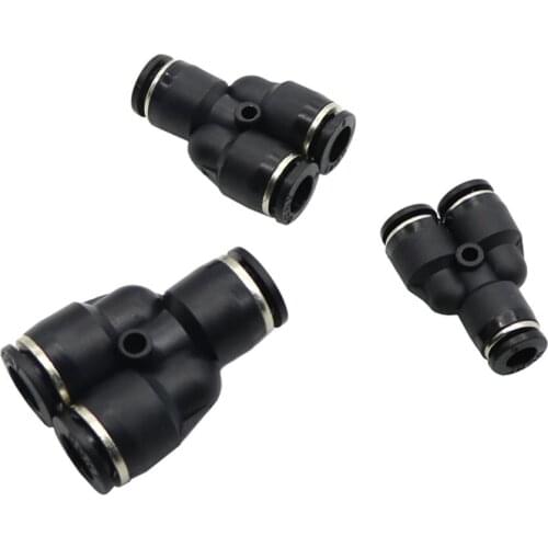 Plastic 6mm 8mm 10mm Out Diameter Pneumatic Y Shape Connectors Irrigation Pipe Quick Couplings Pneumatic Pipe Tube Fittings