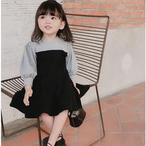 Girl Dress Kids Baby Clothes 2021 Black Spring Summer Outdoor Formal Outfits Teenagers Uniform Dresses Cotton Children Clothing