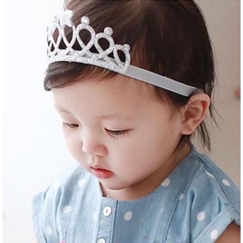Baby Girls Cute Crown Hair Band Children Infant Kids Newly Fashion Hair Accessories For Birthday Gift