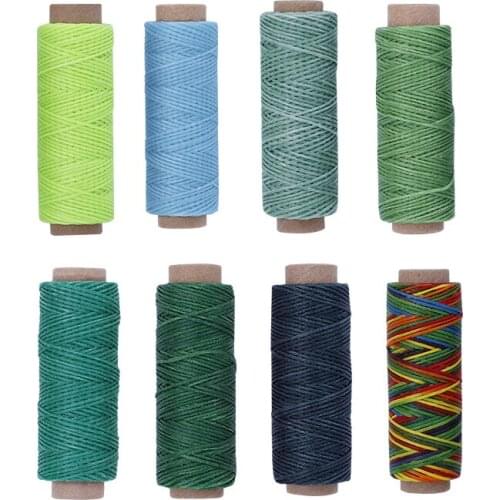 LMDZ 50M 150D Flat Waxed Sewing Line Thickness Waxed Thread for Leather Waxed Cord for Leather Craft Hand Stitching Thread