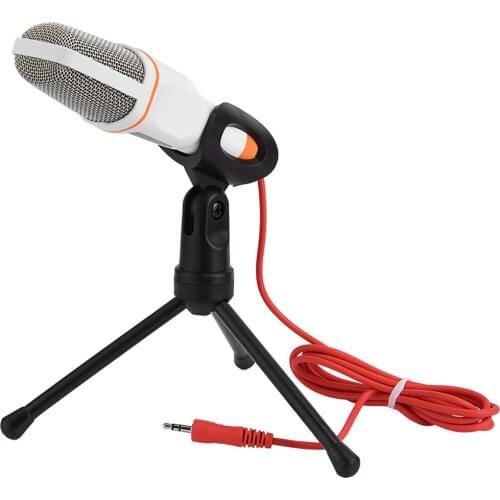 SF-666 Handheld Microphone Professional 3.5mm Jack Wired Sound Stereo Mic With Stand Tripod For Desktop PC