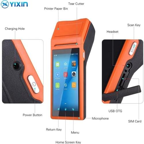 NEW Android POS Handheld Portable Smart Mobile 58mm Thermal Printer3G / WIFI Cash Register One Machine Takeaway Printer