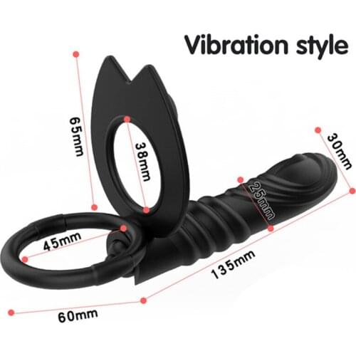 Realistic dildo penis ring silicone anal tail Lock ring male vibration delay ring male sex toys adult sex toys sex accessories