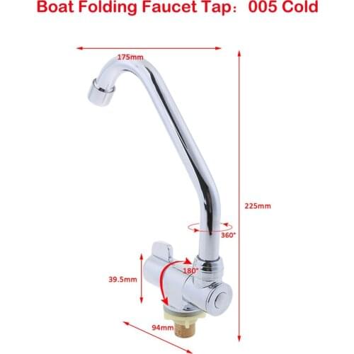 RV Marine Single Cold Tap Sink Water Kitchen 360 Degrees Swivel Spout Wash Faucet #005