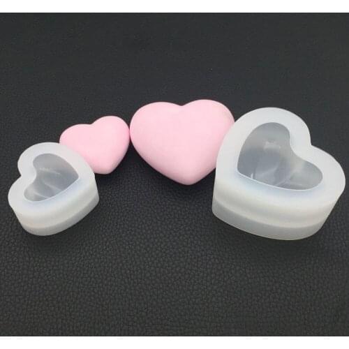 3D Heart Shape Silicone Fondant Cake Decorating Mold Handmade Soap Molds Epoxy Resin Glue Mould Baking Tools Kitchen Accessories