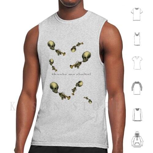 Thanks Mr Skeltal! Tank Tops Vest 100% Cotton Trombone Skeleton Memes Meme Skeleton War Tumblr Hipster Halloween