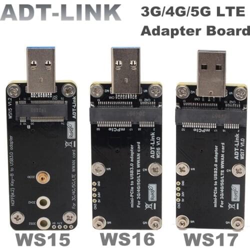 ADT New NGFF M.2 Key B To USB3.0 Adapter Board 4G/5G LTE Module 3042 3052 WWAN Card Large Volatge USB2.0 To Mini-PCIe Riser Card