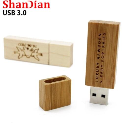 SHANDIAN (over 1 PCS free LOGO) Wooden USB 3.0 maple usb flash drive pen drive 4GB 16GB 32GB 64GB memory stick customer LOGO