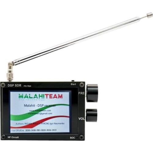 V1.10C Offical Code Thicker 3.5" 50KHz-2GHz Malachite DSP SDR Receiver Malahit SDR Shortwave Radio Receiver With Battery Speaker