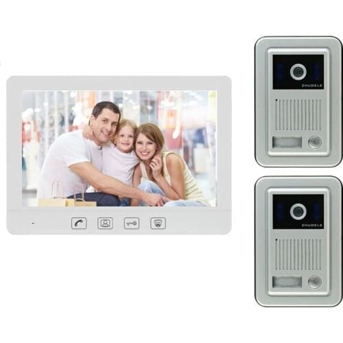 ZHUDELE 700TVL HD Video Door Phone Intercom System with Doorbell CCD Camera+Wide Angle 10.1 Inch Luxury Monitor Night Vision 2V1