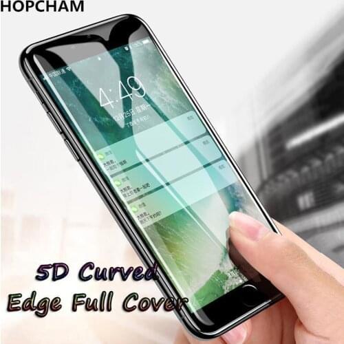 5D Tempered Glass for iPhone 6 6s 7 Plus Screen Protector 8 Plus Curved Full Cover on the Protective Glass For iPhone 7 Plus 6 s