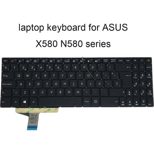 Replacement keyboards X580 V for ASUS X580VN backlit keyboard light SP Spanish ES LA black ASM17B1 0KNB0 5605SP00 screw new part