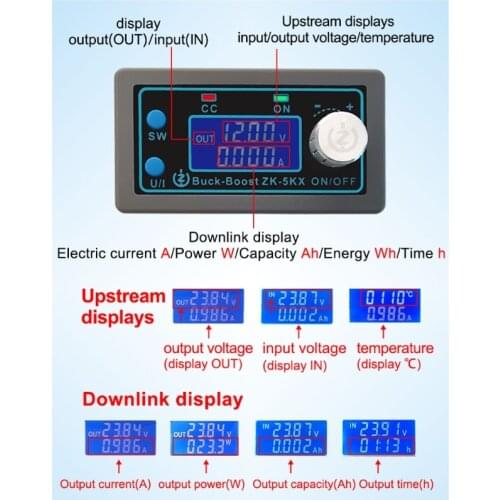 ZK-5KX DC Buck-Boost Converter CC CV 0.6-36V 5A 5V 6V 12V 24V 80W Power Module Adjustable Regulated laboratory power supply