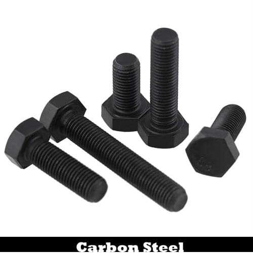 1Piece M8 M8*200mm M8x200mm 8.8 Grade Black Carbon Steel Half Thread 28mm Thread Length Bolt Hex Hexagon Screw