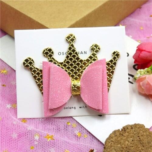 1PCS Lovely Bow Crown Girls Clip Bows Child Hair Tie Knot Creativity Handmade Hairpins Fashion Hair Accessories For Kids NEW