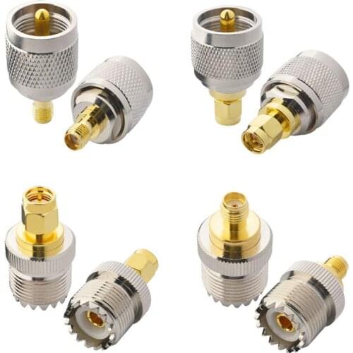 1pcs RF connector RF adapter UHF-SMA SMA Female male To UHF Male PL259 SO239 Connector RF Coax Coaxial Adapter