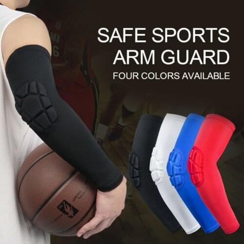 1PC Unisex Sports Arm Sleeve Honeycomb Elbow Pads Crashproof Football Basketball Arm Sleeve Elbow Support Safety Protection