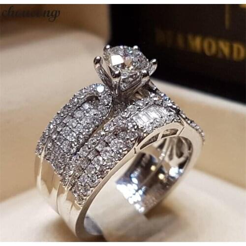 Choucong 17 Style Fashion Promise Ring Set 925 Sterling silver AAAAA cz Party Wedding Band Rings For Women Men Finger Jewelry