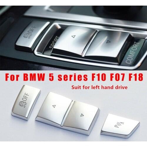 3PCS Car Gear Shift Button Covers For BMW 5 Series F10 F07 F18 2011-2017 Car Interior Accessories